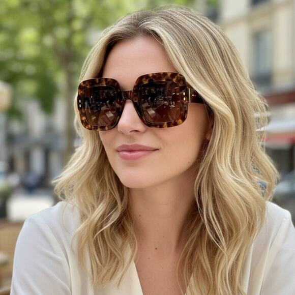 New! Isabel Marant IM0074/G/S 00867 Tortoise Shell Square Sunglasses, Authentic main image 9